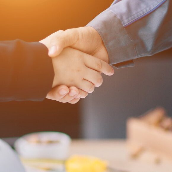 sales engineer handshake commitment